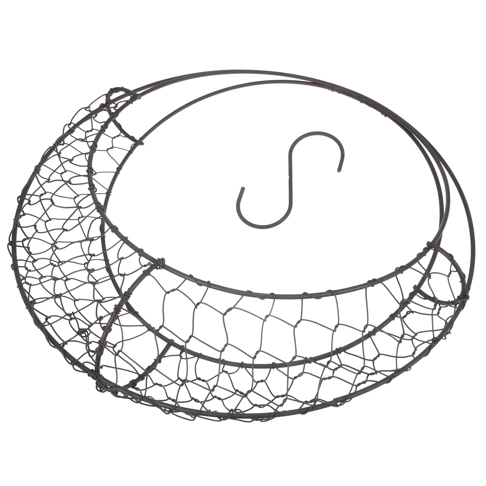 

Moon Shape Iron Wire Wreath Metal Frame Succulent Pot S Shape Hanging Basket Hook Basket Plant Hanger Rustic Decor Indoor Garden
