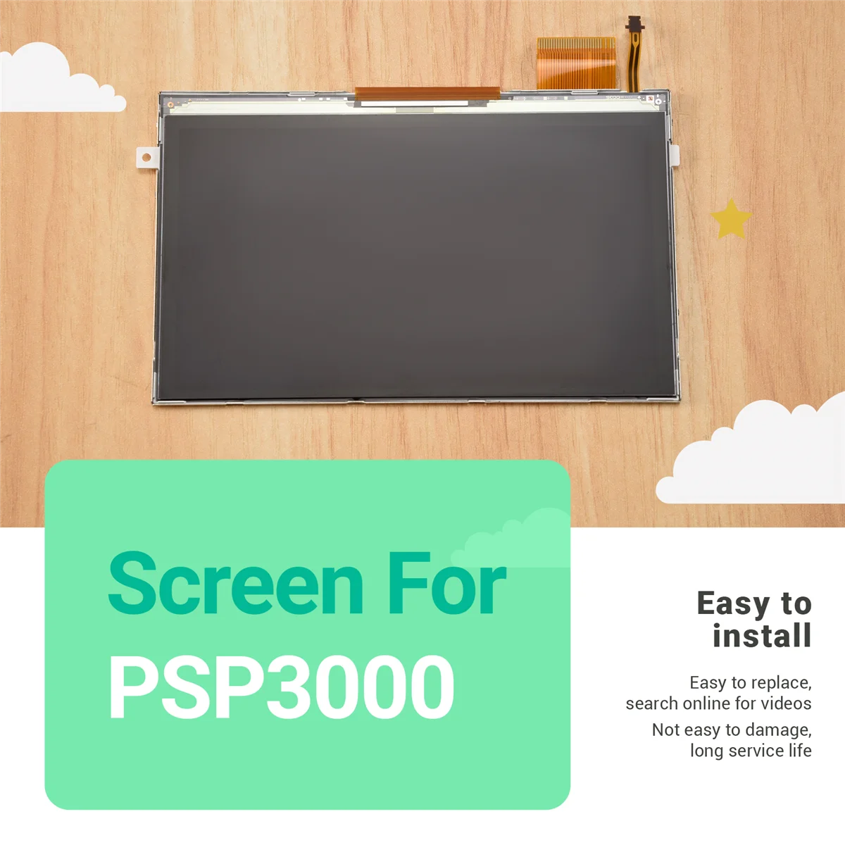 BOFF – LCD-Display für PSP3000/ PSP 3000, Ersatz-Display für die gesamte Host-Konsole