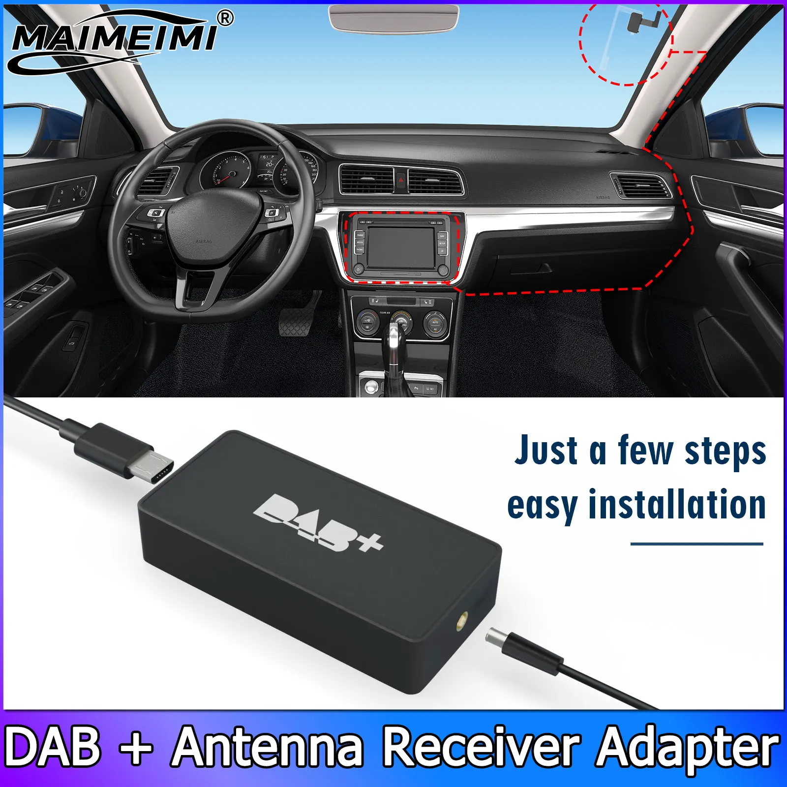  Universal DAB + Antenna With USB Adapter For European Android Car Radio GPS DAB+ Stereo Receiver Audio Expansion Antenna