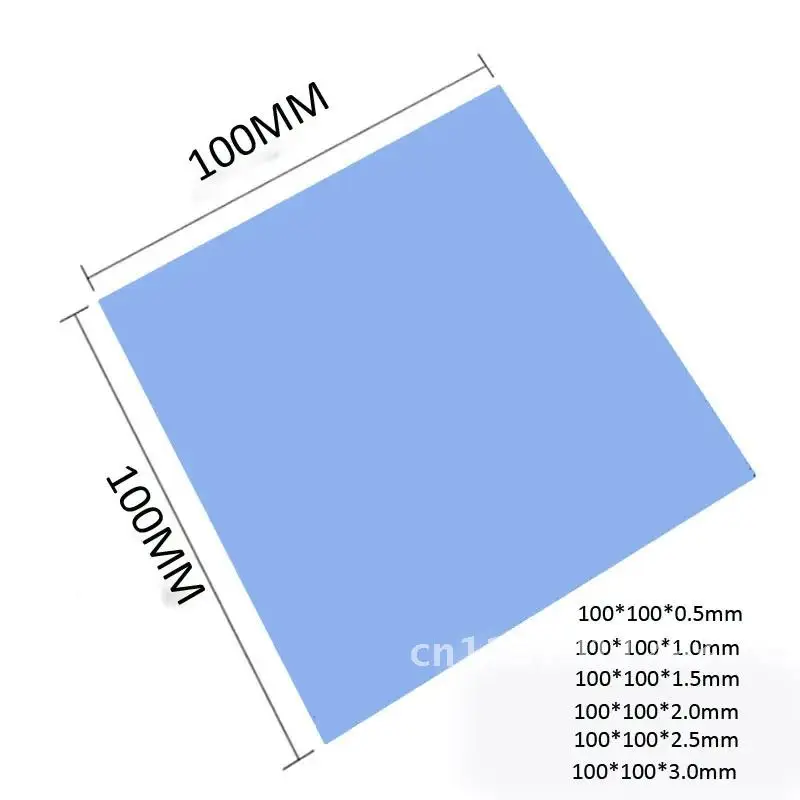 High Quality 100x100mm Thermal Pad CPU Heatsink Cooling Conductive Silicone Pad 15 W/mK Thermal Conductivity Thermal Pads