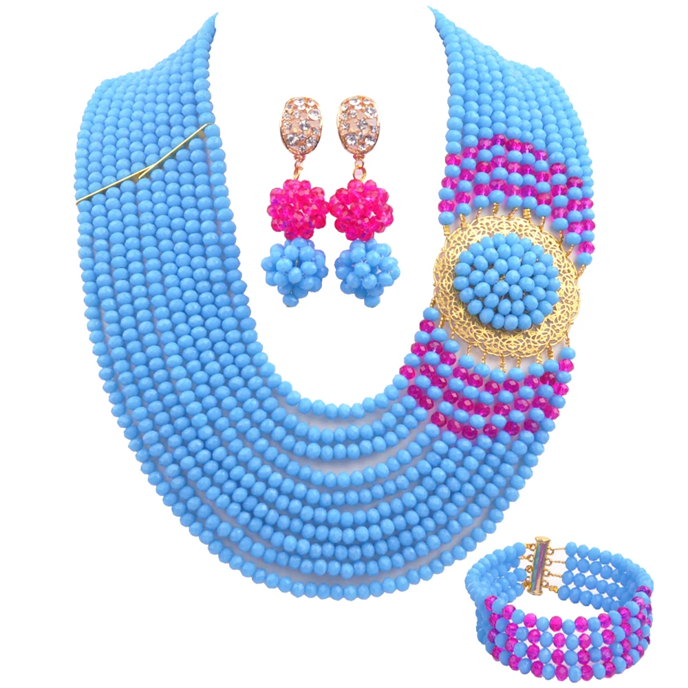 

African bead jewelry collection Crystal Necklace wedding jewelry collection