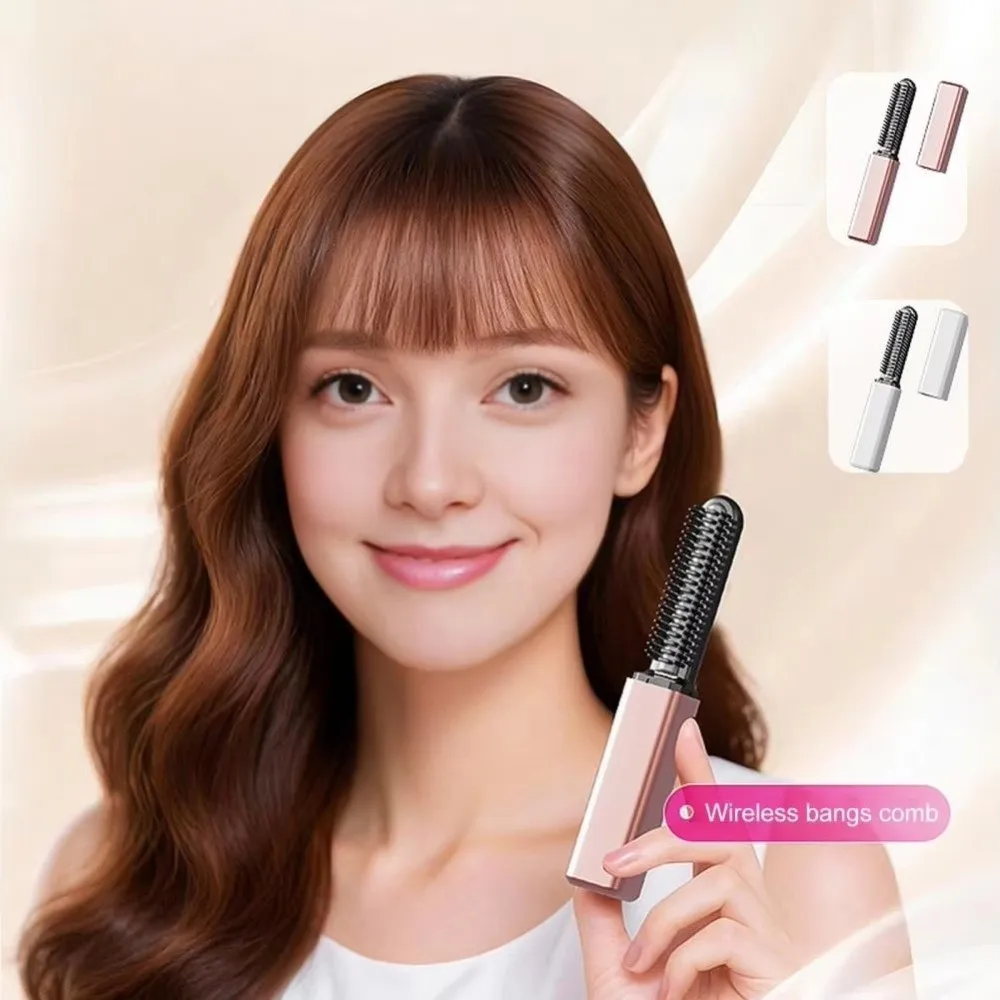 USB Charging Hair Straightening Comb Heated Design Lightweight Wireless Bangs Comb Negative Ions Do Not Hurt Hair