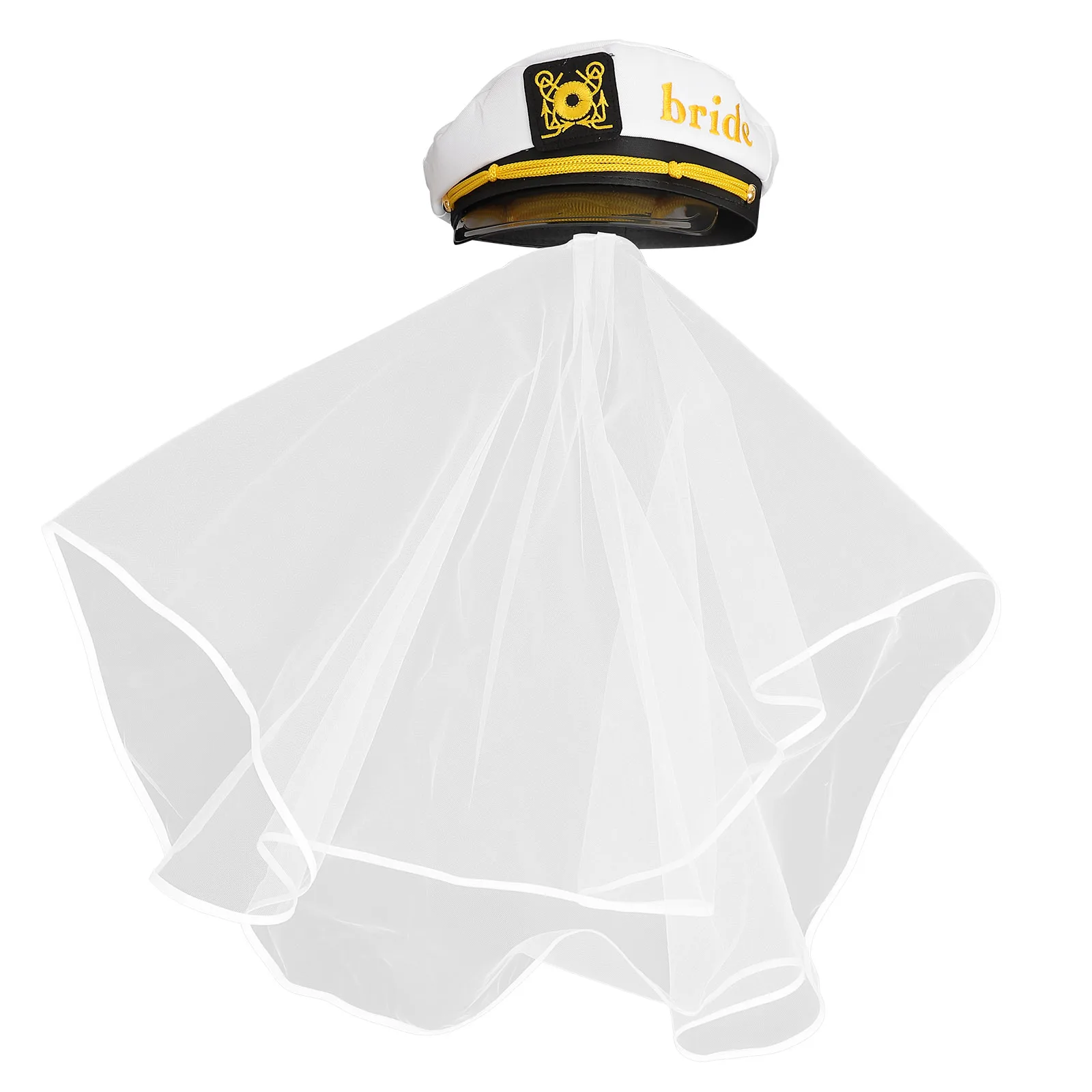 

Sailor Hat Beach Bride Bridal Hair Accessories Women Boat Cloth Wedding Navy Hat Veil Elegant Charm Party Hats