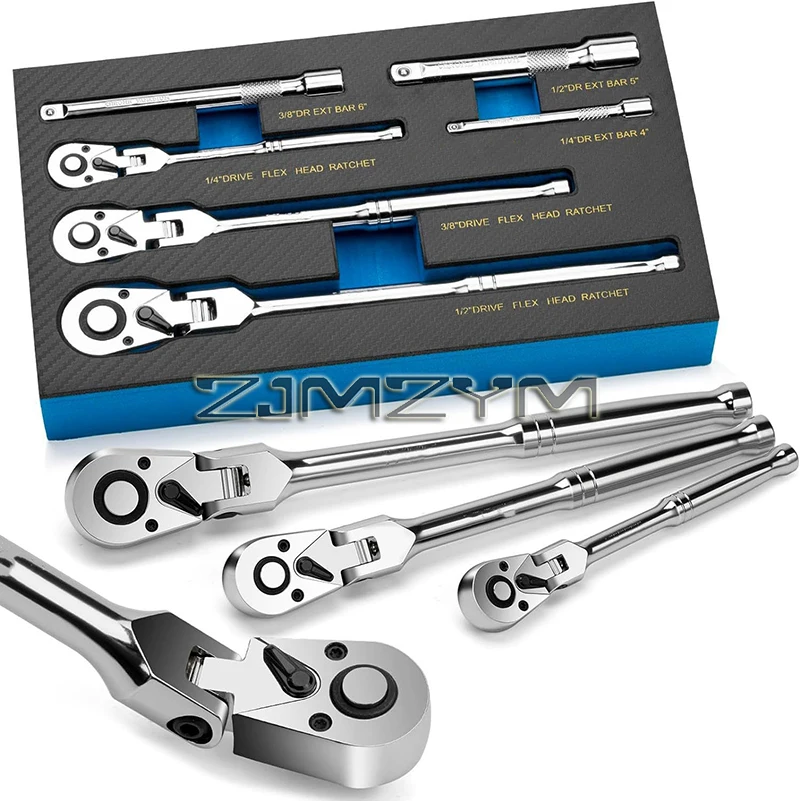 6Pcs/Set Flex Head Ratchet Set 1/4