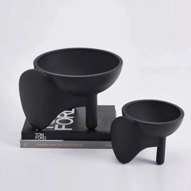 black-three-legged-fruit-platter-desktop-storage-container-geometric-tray-flowerpot-resin-handicrafts-home-decoration