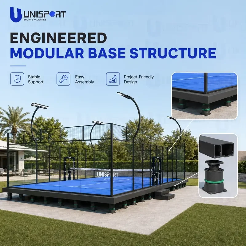 Padel Court Mobile with Removable Modular Base Fast Installation for Outdoor Commercial Sports Projects