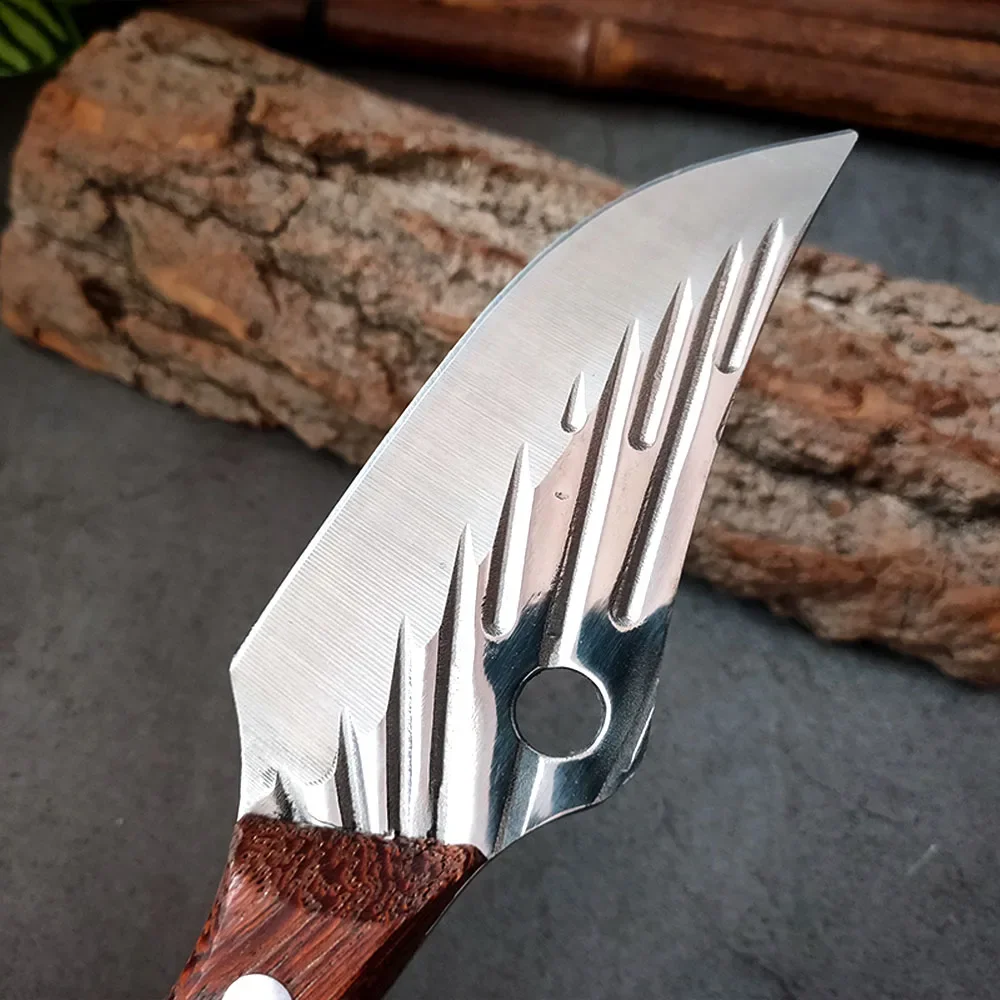 Forged Stainless Steel Butcher Outdoor Hunting Cleaver Utility Fish Knife Meat Fruit Vegetables Camping Survival Hunting Knife