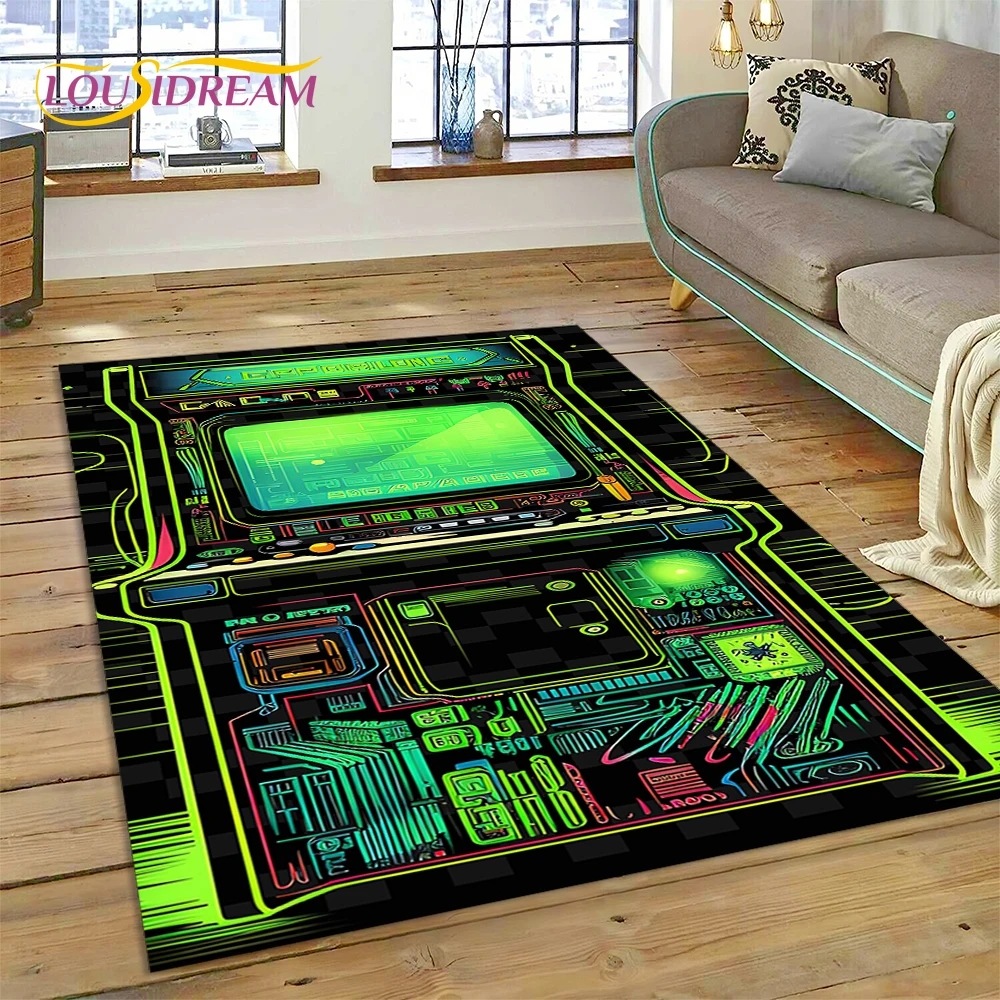 Retro Gamepad Games Console Game Jongen Cartoon Tapijt Tapijt Tapijt Voor Slaapkamer Woonkamer Bank Decoratie, Kinderen Groot Decor Vloermat