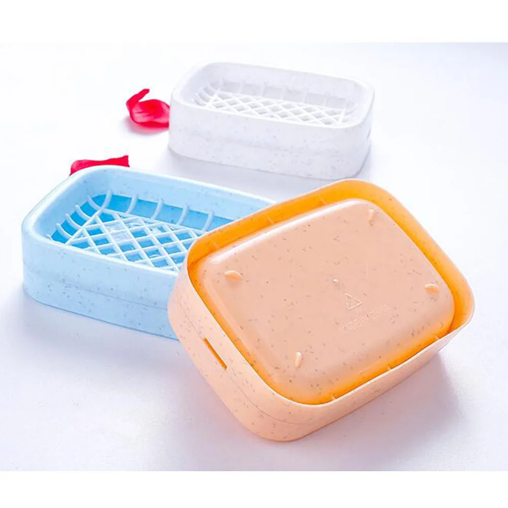 

Double Soap Holder Premium PP Eco Friendly Drain Tray Portable Case Dish Drainer Box for Bathroom Bathtub Kitchen