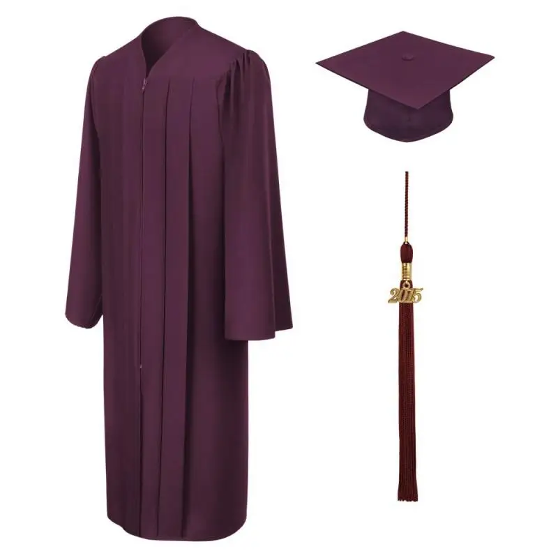 Robe de Baccalauréat Tissée de Style Américain pour Adulte, Tenue Académique Solide avec Chapeau, Nouvelle Collection 2023