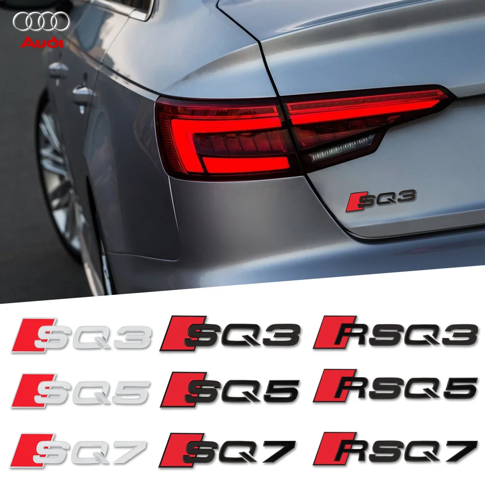 3D наклейка на задний багажник автомобиля из АБС-пластика, значки, украшения, аксессуары для Audi SQ3, SQ5, SQ7, RSQ3, RSQ5, RSQ7, V6T, A4, S5, A6, V6T, автомобильный Стайлинг