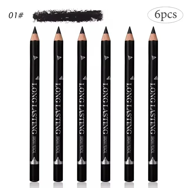 6/12Pcs Augenbraue Bleistift Wasserdicht Professionelle Frauen Augen Make-Up Stift Einfache Farbe Natürliche Schwarz Braun Kosmetische Schönheit augenbraue Werkzeug – Detail 9