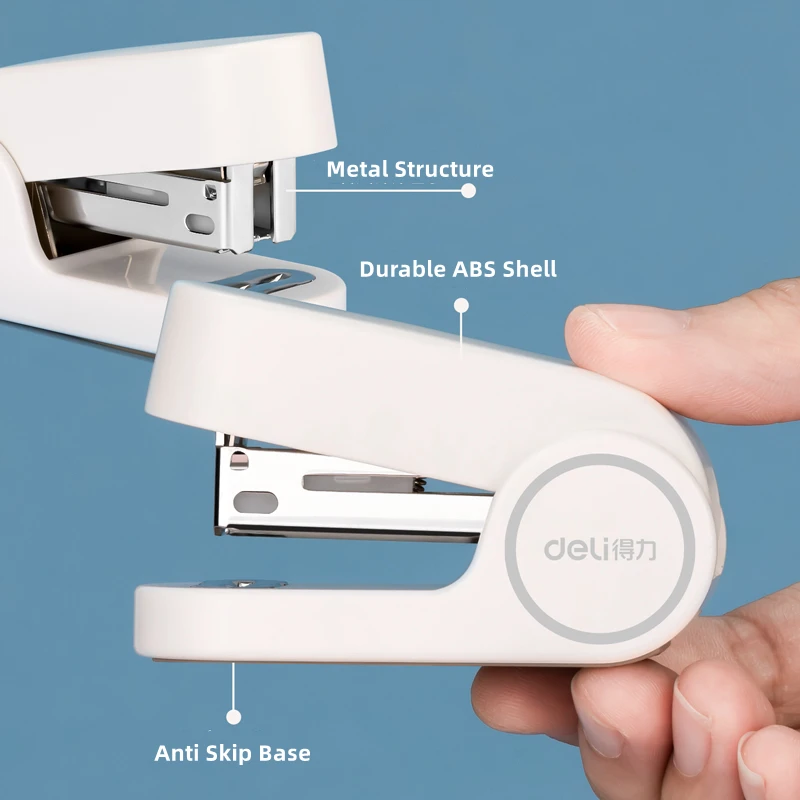 DELI-Juego de grapadora pequeña para la escuela y la Oficina, grapadora de colores, máquina grapadora, herramienta de encuadernación de documentos de papel, 26/6 grapas, papelería