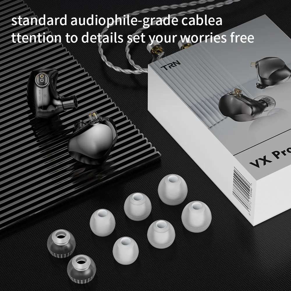 سماعات TRN VX PRO+ 1DD+8BA هاي فاي الرائدة ذات تسعة وحدات مع كابل قابل للفصل