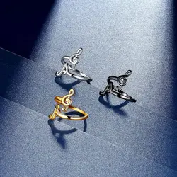 Personalized fashion versatile music note music note for music lovers opening adjustable ring for men and women