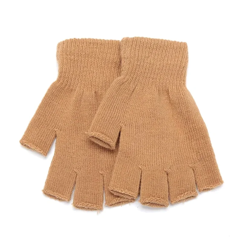 Warm Half Finger Fingerless Stretch Outdoor Sport Cycling for Men And Women Winter Unisex Knitted Gloves Wrist Warm Working