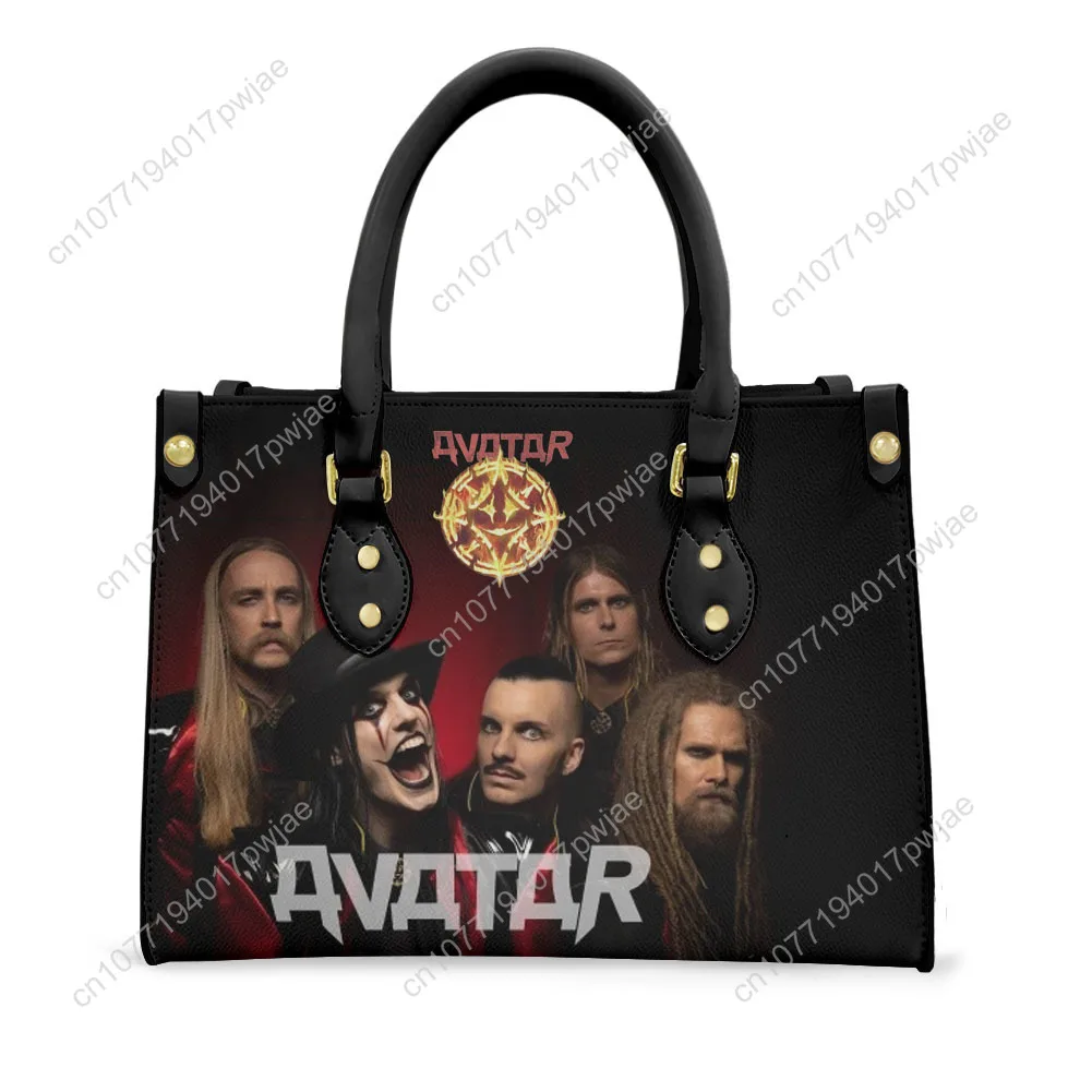 Avatar Heavy Metal Rock Band Tote Bag Purse Womens Mens Personalized Text Image PU Leather Handbag Business Shopping Gift Bags