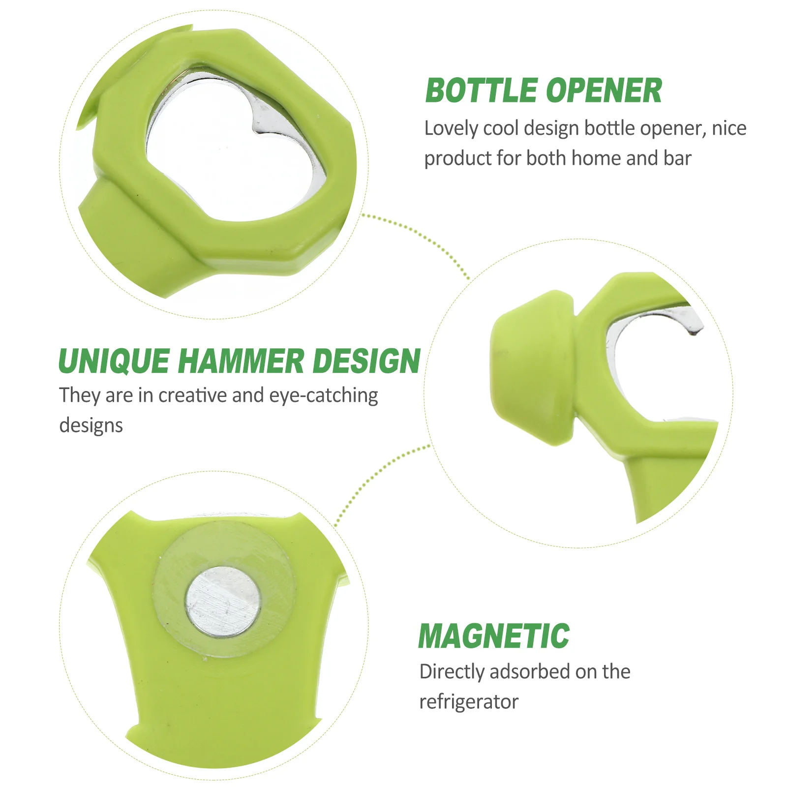 

2Pcs Multifunctional Silicone Hammer Wrench Lovely Bottle Opener Creative Design Easy Carry Bar Home Travel Tool