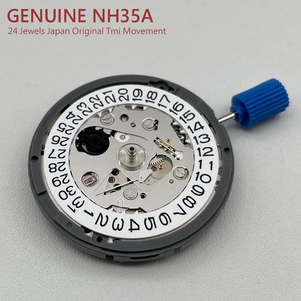 Japan Genuine NH35 Automatic Mechanical Movement 24 Jewels Modification Watch Mechanism NH35A Date at 3H Mod Parts