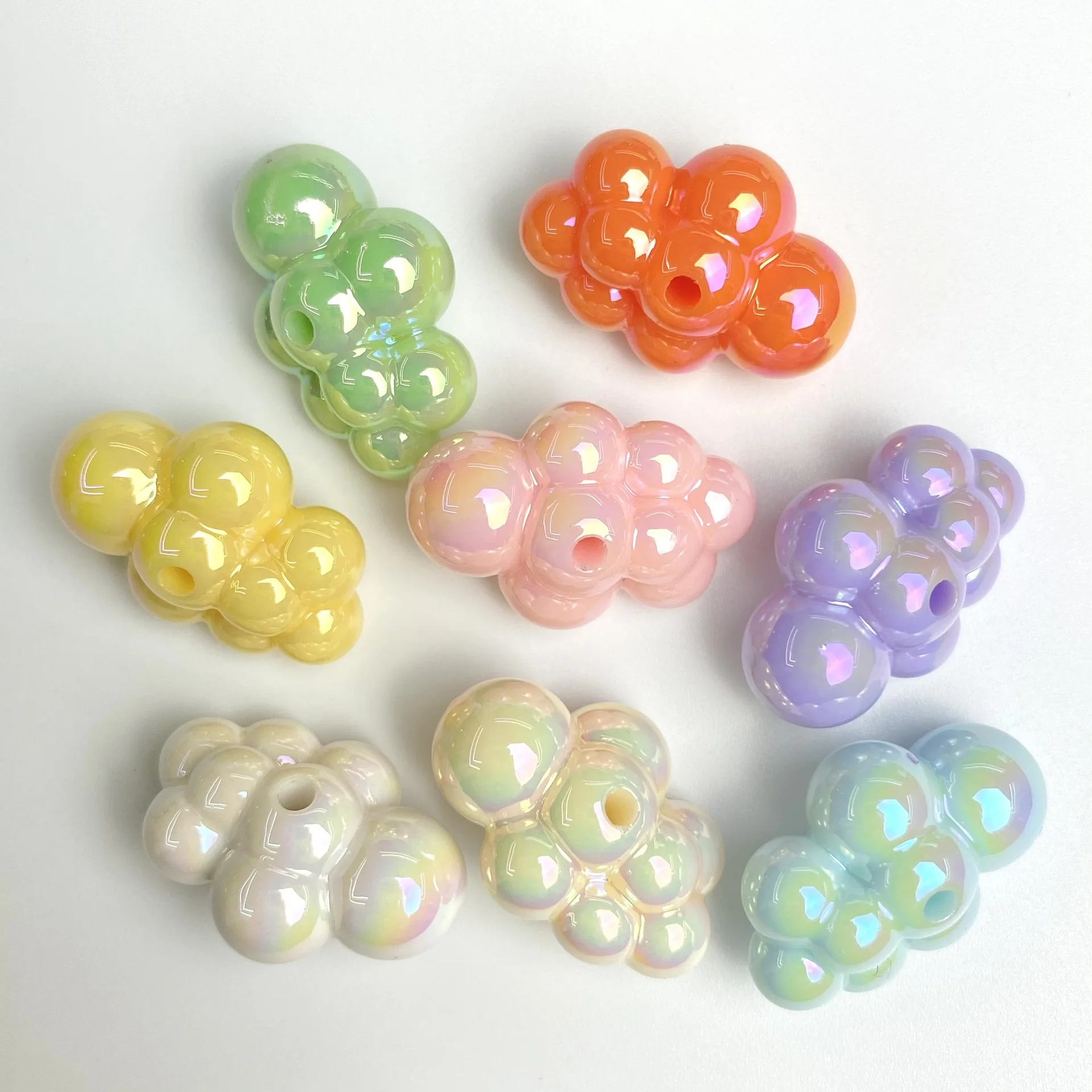 Z09 5 Stück 24 33mm Bunte Minimalistische Charm-Wolkenperlen Acryl-Abstandhalterperlen Schmuck DIY Anhänger Halskette Ohrring Zubehör