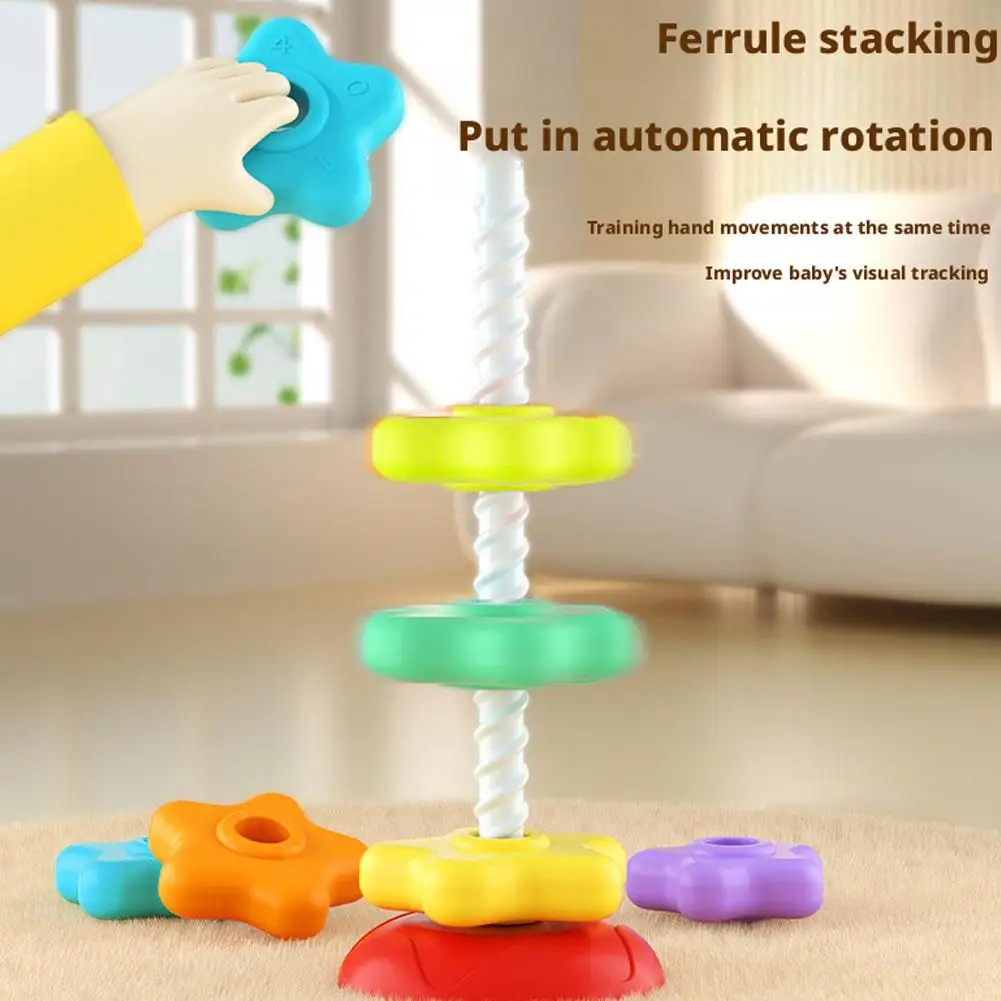 ตัวต่อเรนโบว์แบบมอนเตสซอรี่ ซ้อนและหมุนได้ - ของเล่นเสริมพัฒนาการสำหรับเด็ก ปลอดภัย สร้างสรรค์ เหมาะสำหรับการเรียนรู้ในวัยเริ่มต้น ของขวัญสำหรับเด็ก