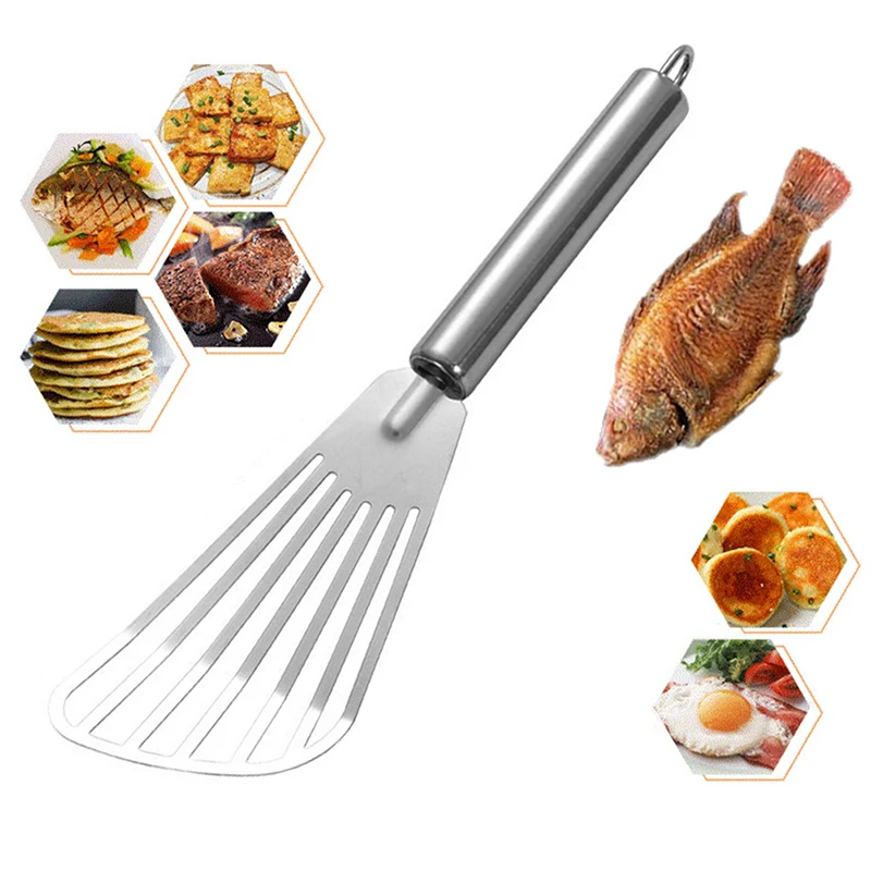 

1PC Stainless Steel Slotted Fish Turner Spatula Flexible Kitchen Cooking Tools