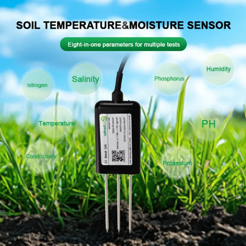 Cheap 7 in 1 Irrigation Soil Moisture Humidity and Temperature EC Electrical Conductivity Soil PH Sensor Meter Probe