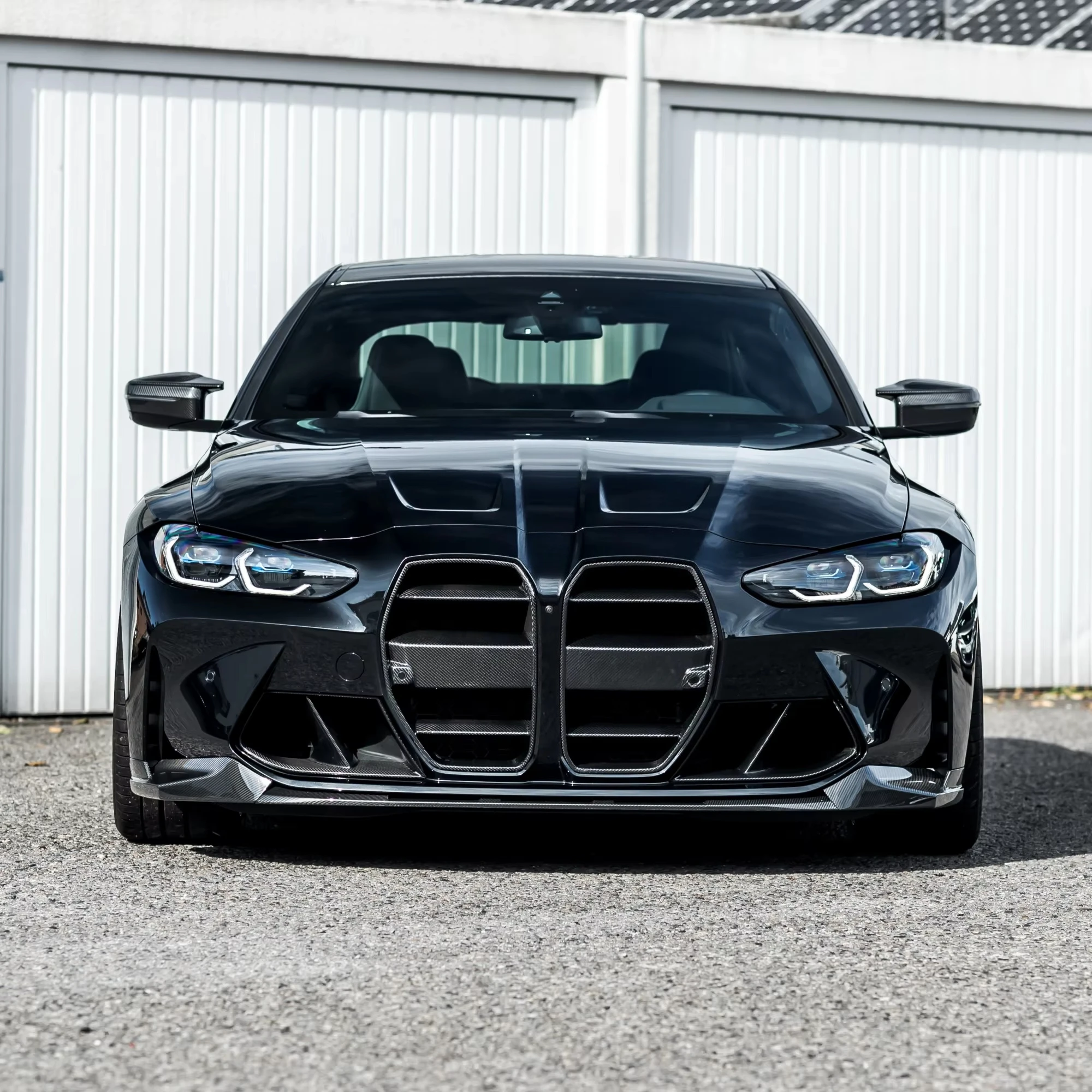 G80 M3 Front Grille ST Style Carbon Fiber Front Bumper Grille Bumper Cover Nose Trim for BMW G80 M3 G82 M4