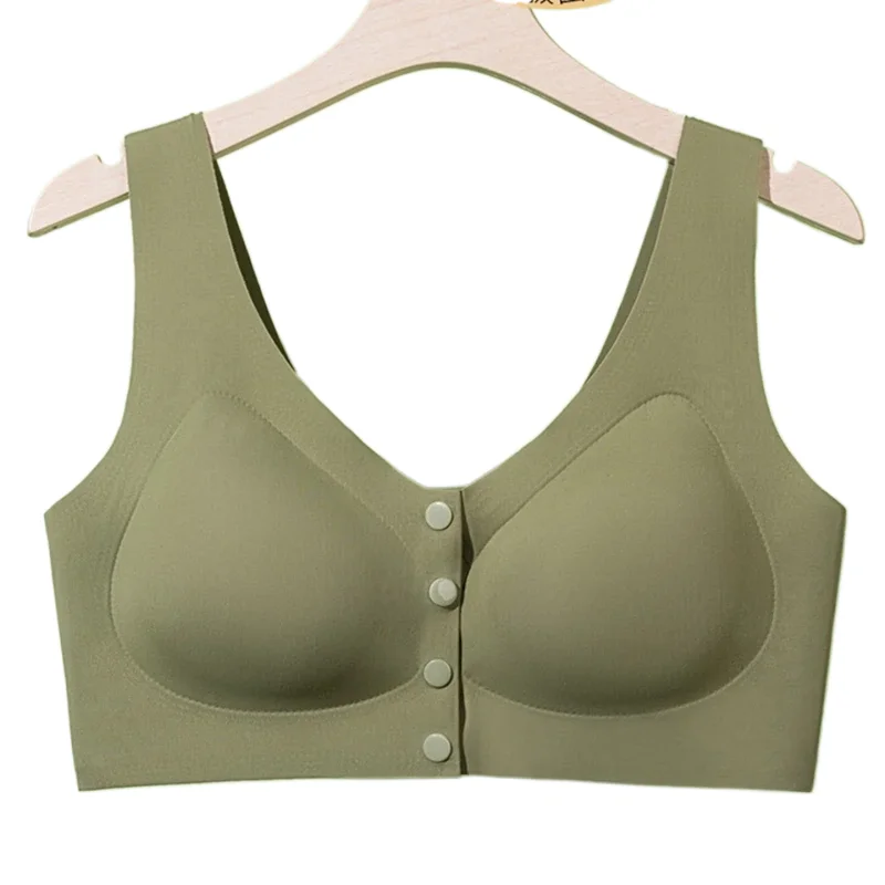 Large Size KUCLUT Seamless Front Buckle Women's Underwear Without Rims Small Breast Push-up Sexy Vest Style Thin Section