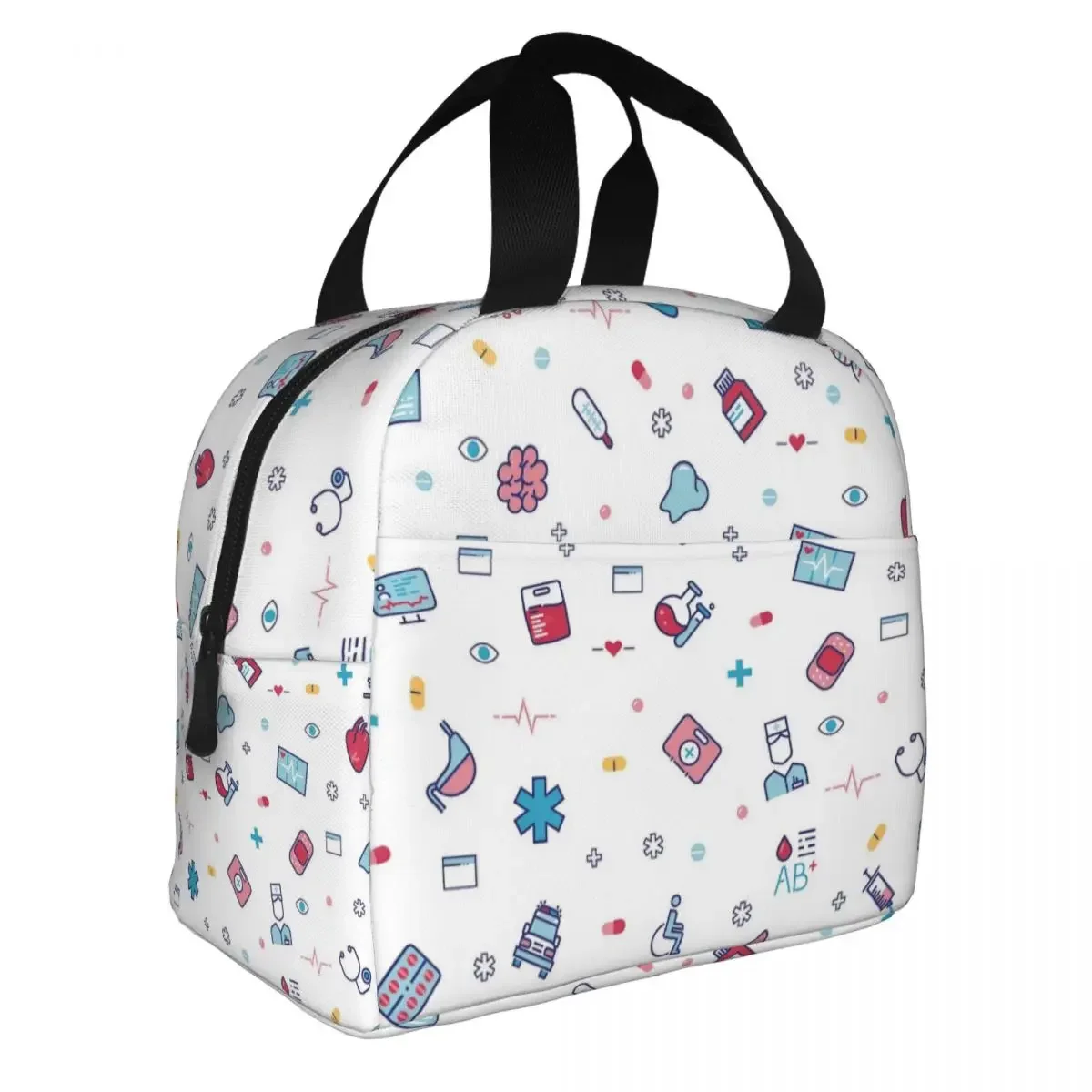 

Nurse Tools Cartoon Insulated Lunch Bags Thermal Bag Lunch Container Portable Tote Lunch Box Men Women College Travel