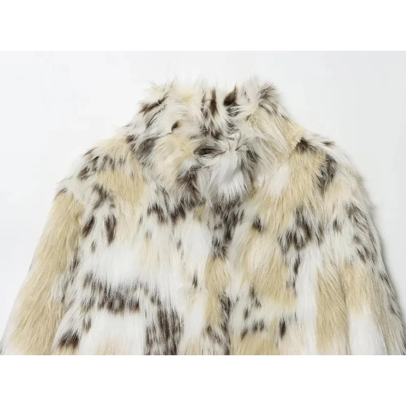 Casual leopardo jaquetas de pele do falso feminino manga longa botões jaquetas soltas moda 2025 outono inverno grosso quente outwears