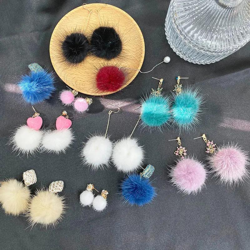 10pc 25mm 30mm Diy Pompom Balls Mink Fur Pompoms 2.5cm 3cm Fluffy Pompon Ring Keychain Diy Jewellery Craft Supplies Material