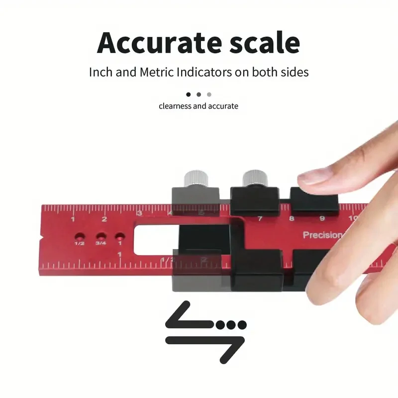 1pc/3pcs 160/200/300mm Aluminum Alloy T-Square Ruler Precision Woodworking Pocket Measuring Rule Inch/Metric With Slide Stops