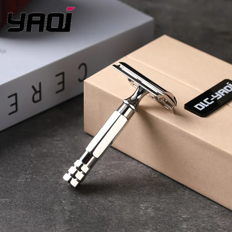 YAQI THOT Stainless Steel Safety Razor Hypoallergenic length 75mm 1.35mm gap High quality Men's Grooming Shaving Tool