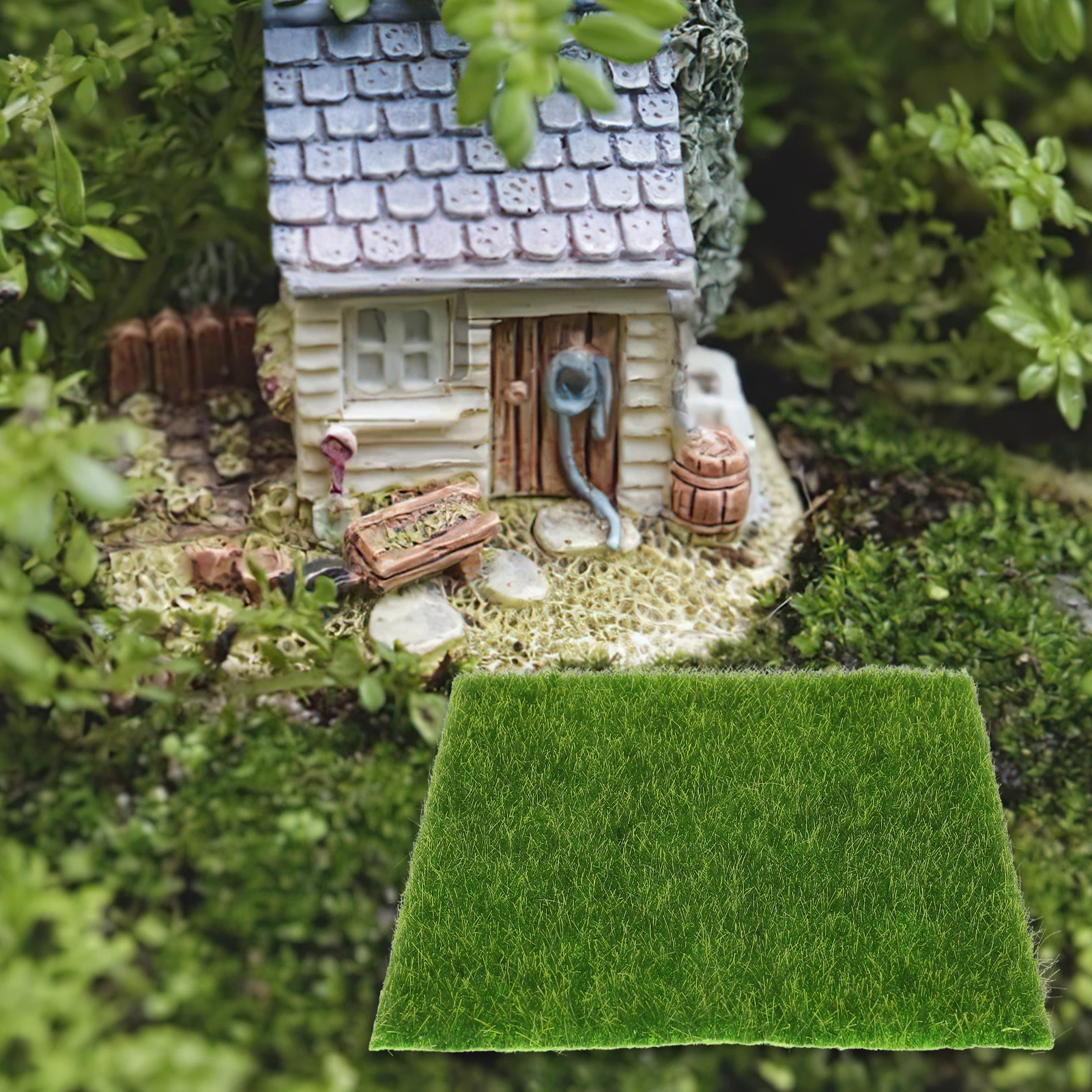 

Simulation Artificial Grass Mat 15cm*15cm Decorative Turf Imitation Fake White Hair Easy Cut Indoor Outdoor