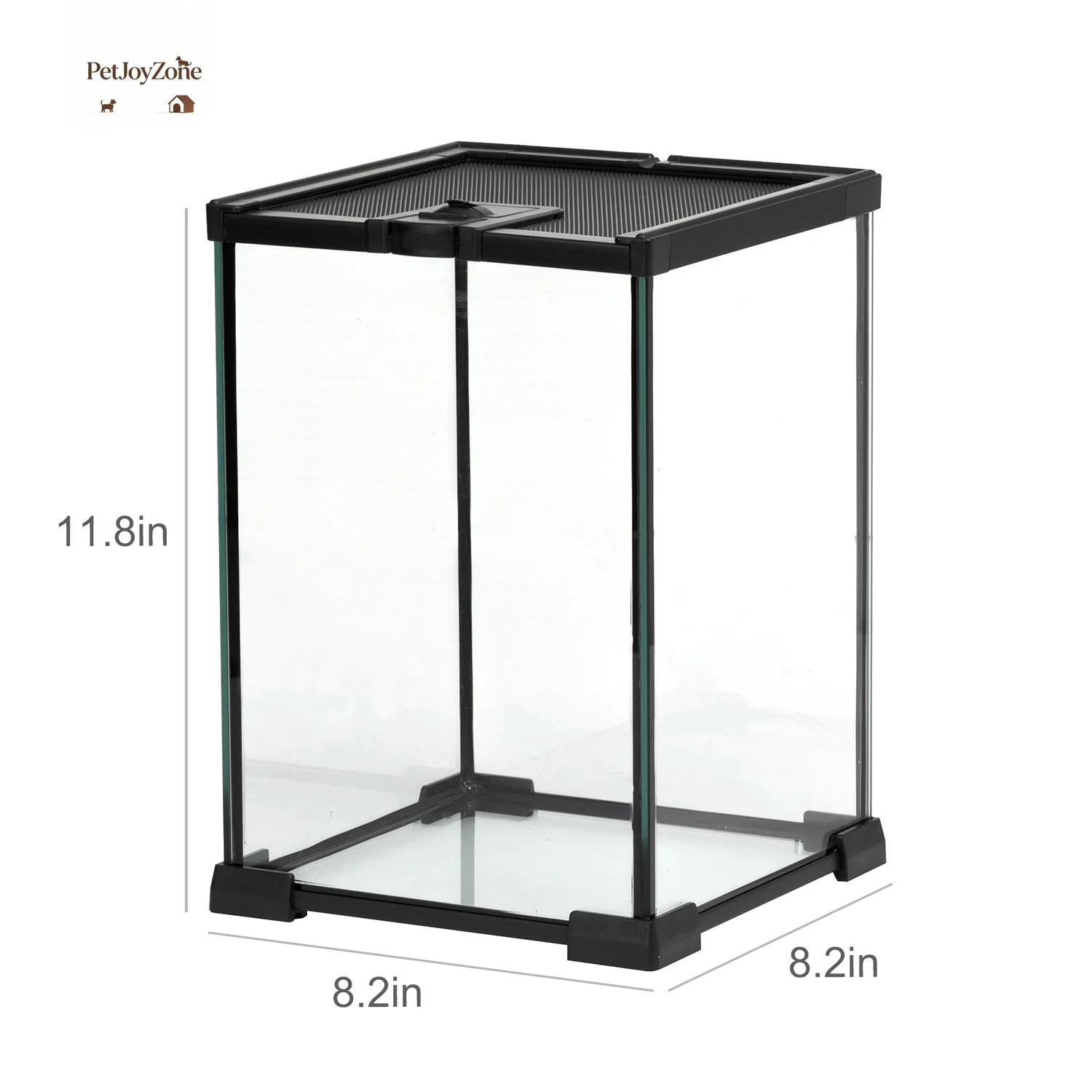 PetJoyZoneHigh Transparency Glass Metal Reptile Terrarium Durable Structure Lockable Design Easy Maintenance Lizards Snakes