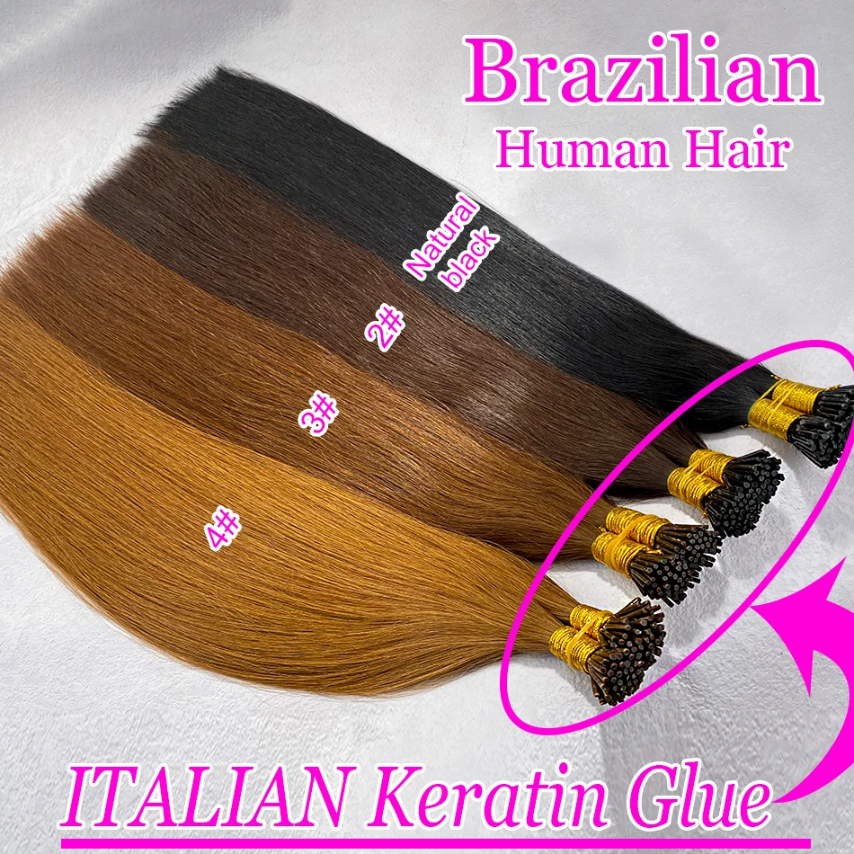 I Tip Hair Extensions Human Hair 50G/Pack Virgin Hair Itip Human Hair Extensions Dark Brown Virgin Hair Itip For Women Soft