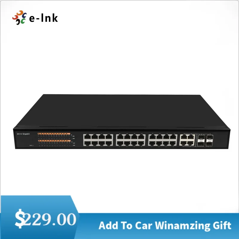 

Managed 24 Port 10/100/1000Base-T 802.3at PoE Ethernet Switch with 4 Port Gigabit TP/SFP Combo Ethernet Switch