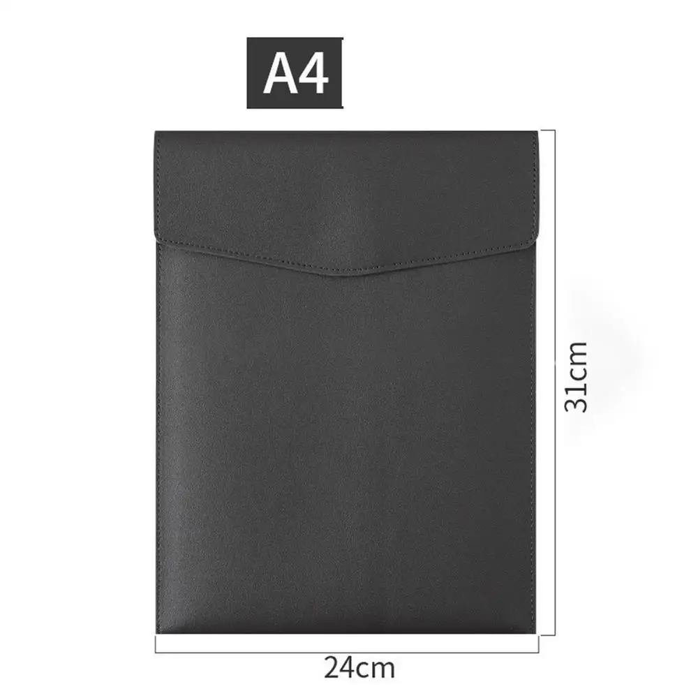 A4 Leather Large-Capacity Storage File Bag Business Office Data File Bag Multi-Functional Leather Folder Bag