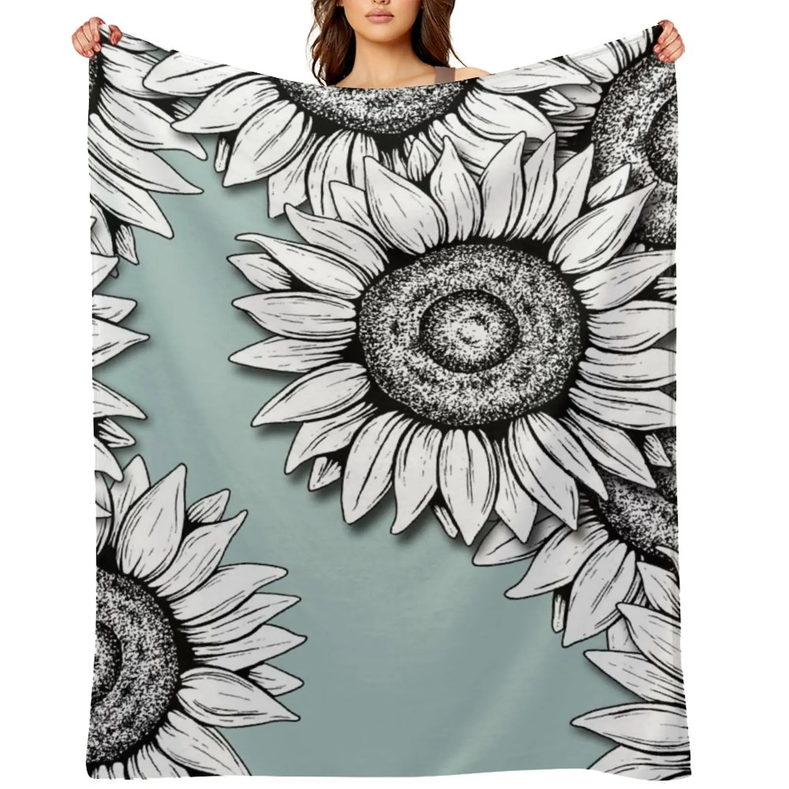 

She Was as Wild as the Flowers Throw Blanket Shaggy Camping Summer Moving Blankets