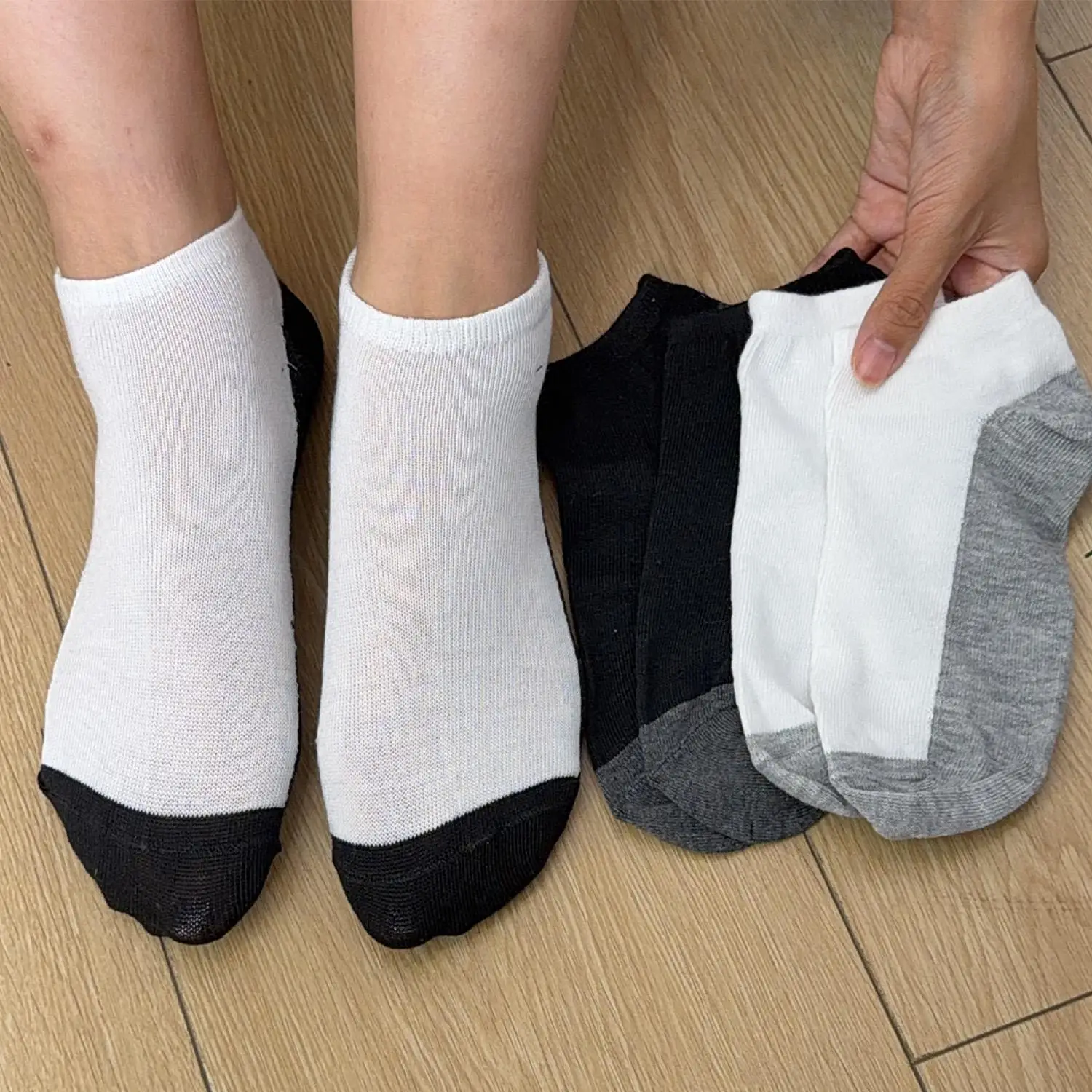 Summer Thin Ankle Socks Men Breathable High Quality Casual Unisex Color Splicing Knitted Sports Running Socks Low-Cut Short Sock view 4
