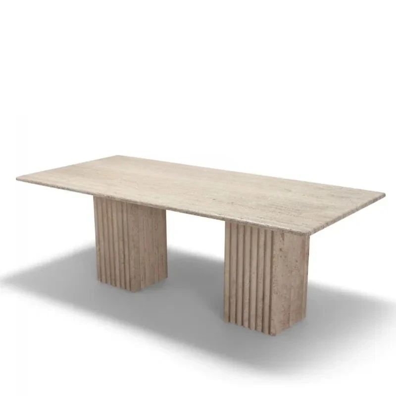 

X0 Natural travertine coffee table travertine, villa long table JI home furniture retro table