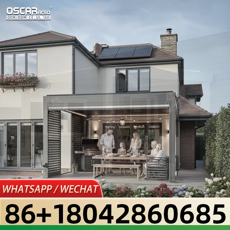 Outdoor Motorised Louvered Gazebo and Aluminio Pergola for Garden Bar and Patio Ideal for Backyard and Poolside pergola