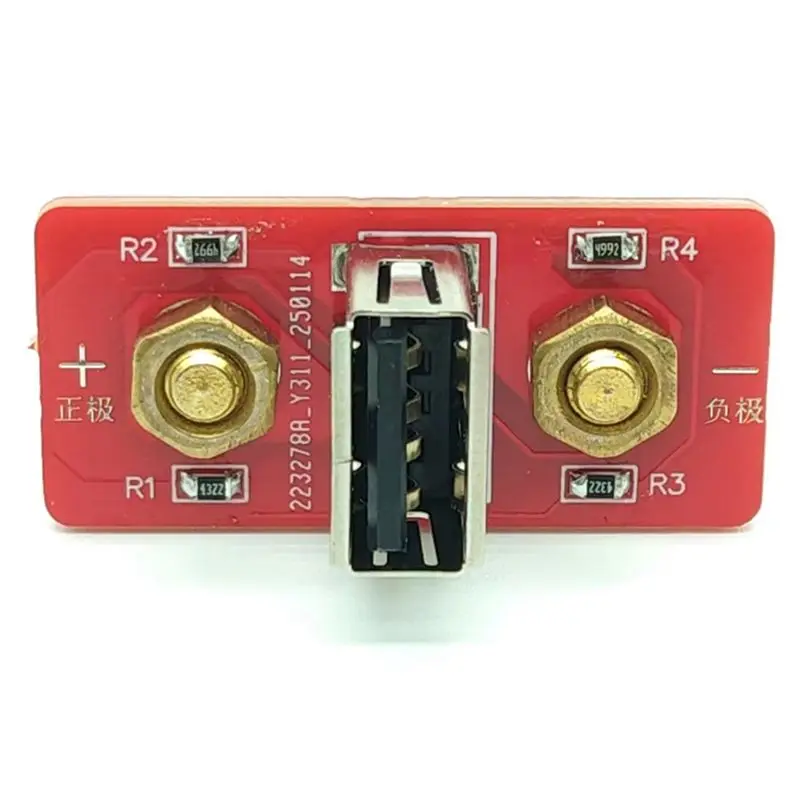 A21Q -USB A Port With 19.05Mm Distance Banana Plug DC Power Supply To USB 5V Output Plug Phone Charging Current Testing Tool