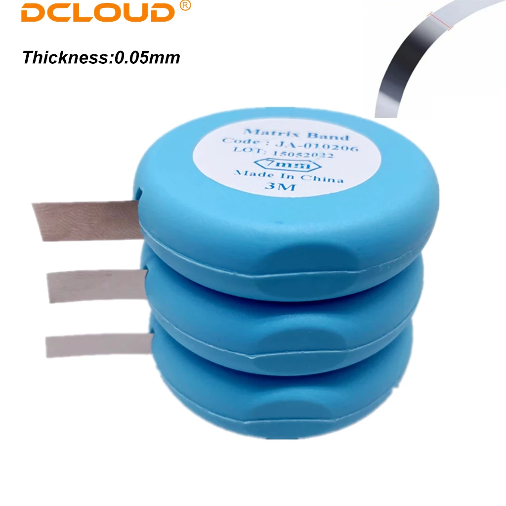 DCLOUD 3M / Rollo Dental Bandas de Matriz de Acero Inoxidable Dientes de Pulido Hoja de Formación Ancho 5/6/7mm Tiras de Matriz Materiales Dentales