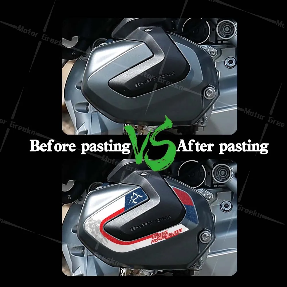 For R1250GS Adventure 2019-2024 R 1250 GSA Motorcycle Frosted Cylinder Head Cover Sticker Triple Black Decal Waterproof Scratch