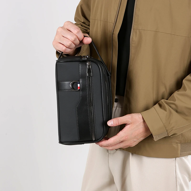 

Мужская сумка из искусственной кожи, повседневная новая водонепроницаемая сумка большой вместимости, коричневая, черная сумка через плечо, уличная сумка SAC