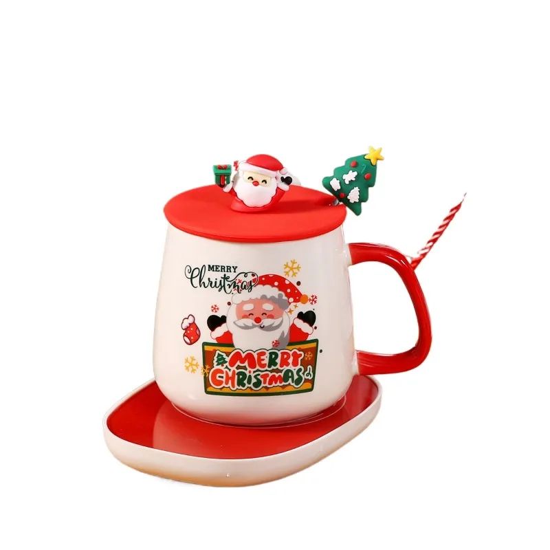 

Christmas ceramic mug with lid Christmas gift box set Couple water cup