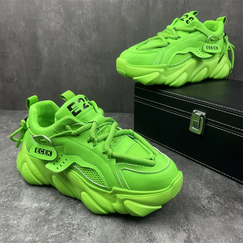 2024 New Hot Men's Sneakers Street Fashion Trend Casual Sneakers Men Comfortable No Slip Running Shoes Thick Sole Walking Shoes