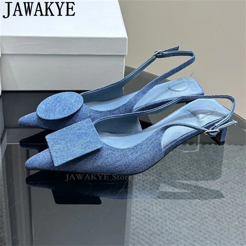 Summer Pointy Toe Middle Heel Sandals Women Asymmetric Square Circle Designer Slingback Sandals Sexy Gladiator Sandals Woman